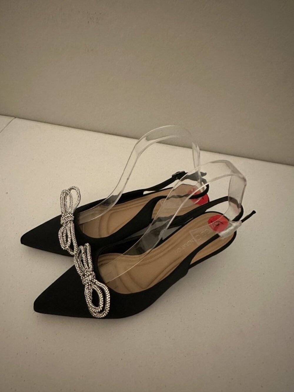 BCBGeneration Donna-2 rhinestone bow slingback kitten heel pumps size 6 - Picture 3 of 6
